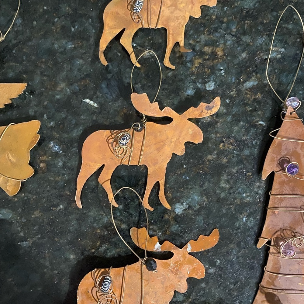 Christmas Ornaments, Rustic, Metal with jewels, medium weight - Picture 4 of 4
